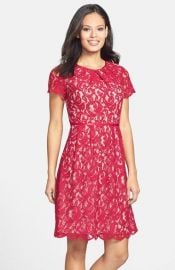 Adrianna Papell Scalloped Lace Dress  Regular  amp  Petite at Nordstrom